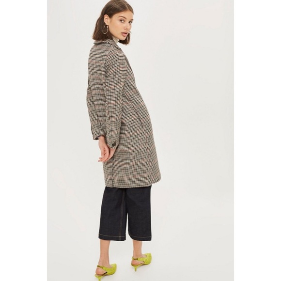 NWT ➡️ TOPSHOP BONDED HERITAGE CHECKED COAT - Picture 4 of 8